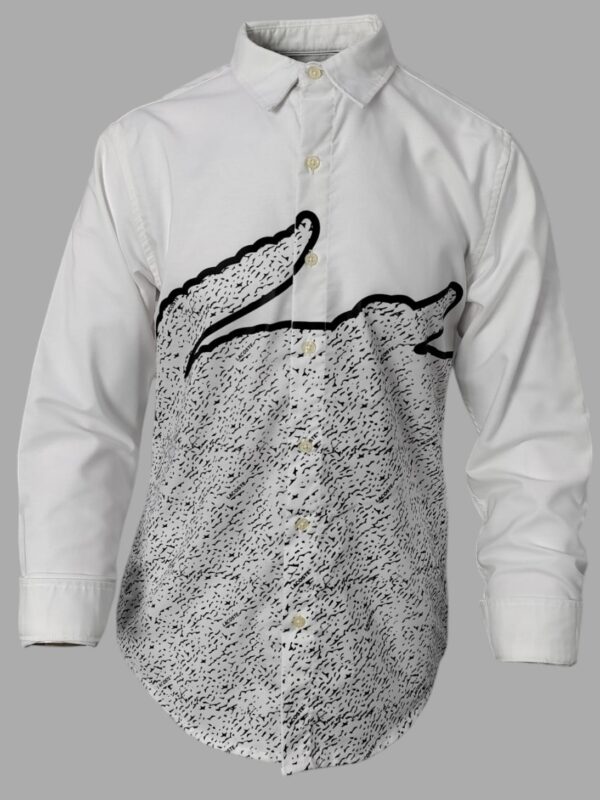 Lacoste Cotton White Designer Shirt - Image 5