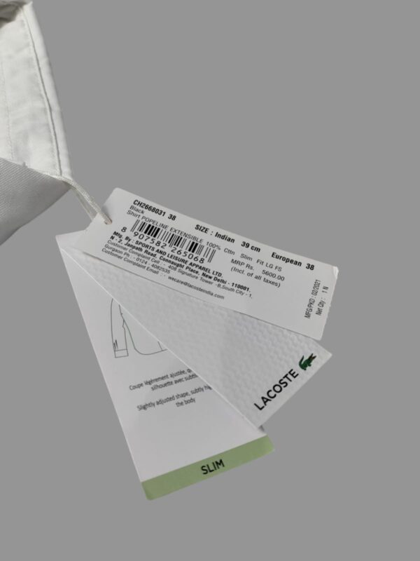 Lacoste Cotton White Designer Shirt - Image 4
