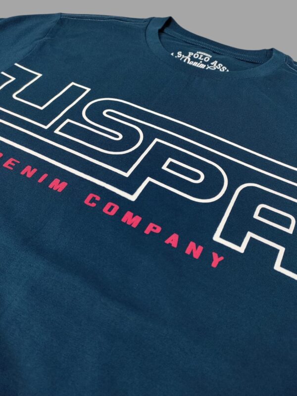Men Graphic Print Round Neck Cotton Blend Blue T-Shirt - Image 2