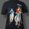 Men Graphic Print Round Neck Cotton Blend Blue T-Shirt