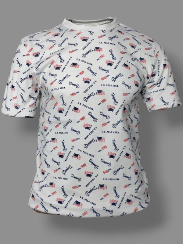 Men Graphic Print Round Neck Cotton Blend Blue T-Shirt