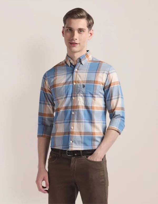 Pure Cotton Plaid Shirt
