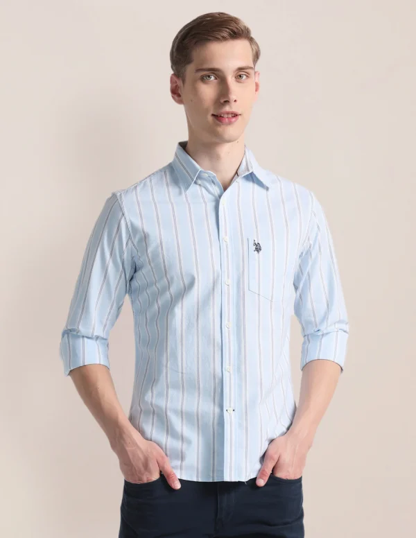 Vertical Stripe Oxford Shirt