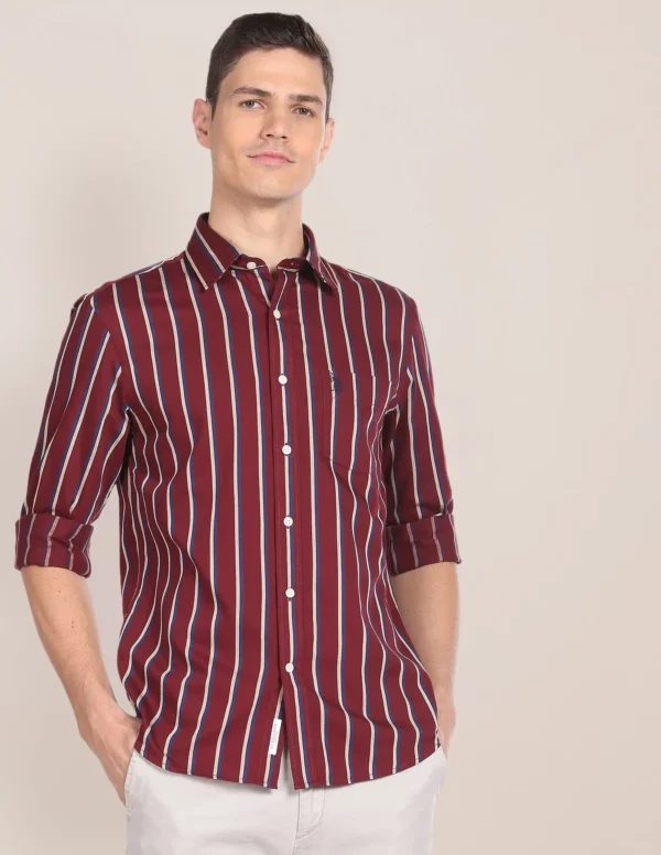Vertical Stripe Twill Shirt - Image 7