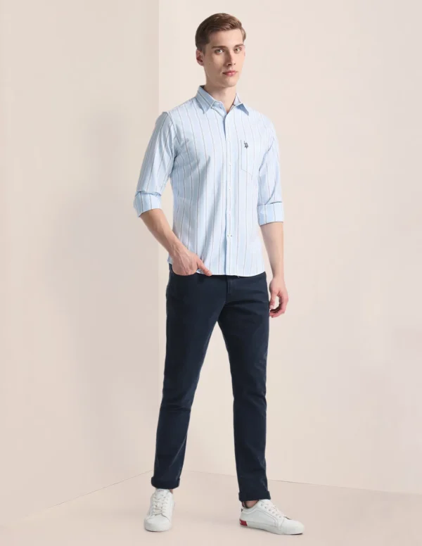 Vertical Stripe Oxford Shirt - Image 7