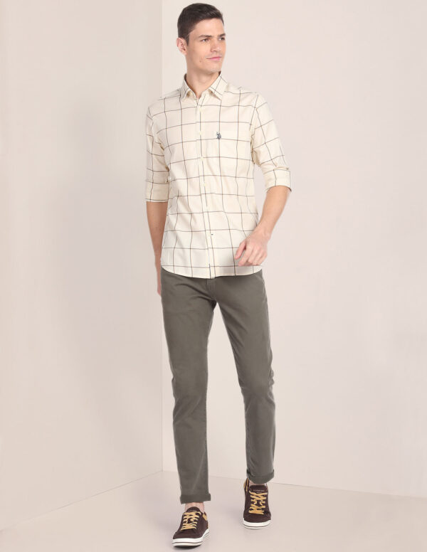 Cotton Twill Windowpane Shirt - Image 5