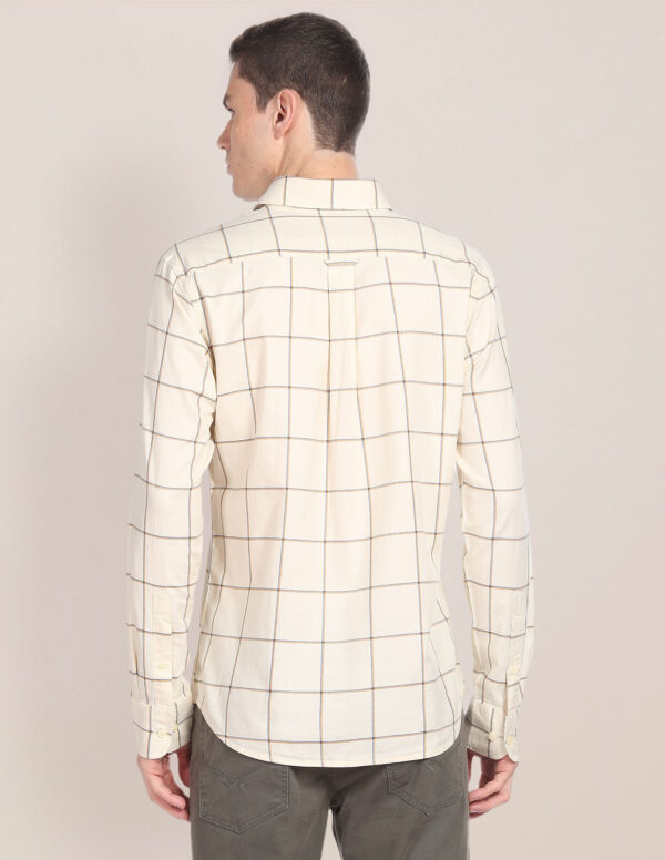 Cotton Twill Windowpane Shirt - Image 3