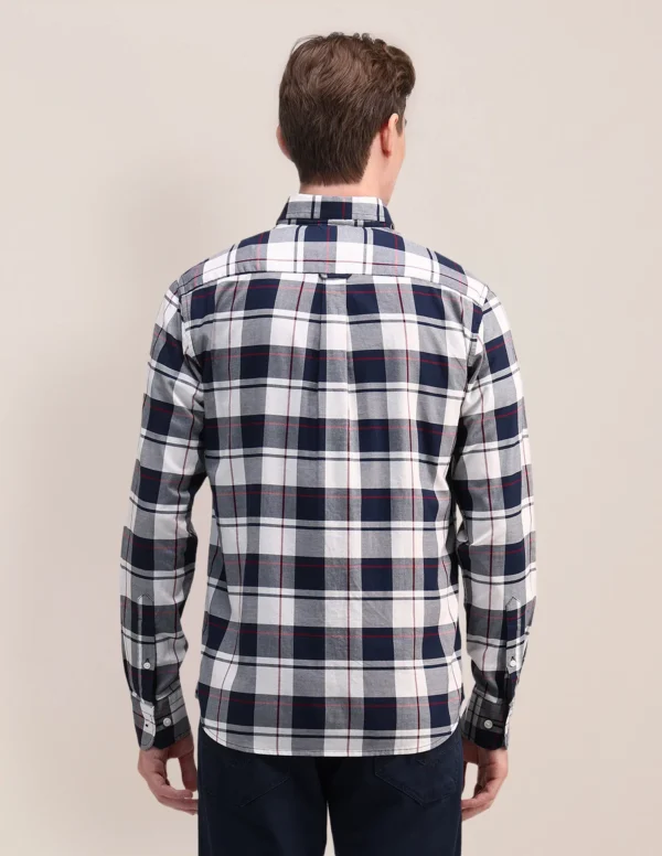 Tartan Check Oxford Cotton Shirt - Image 4