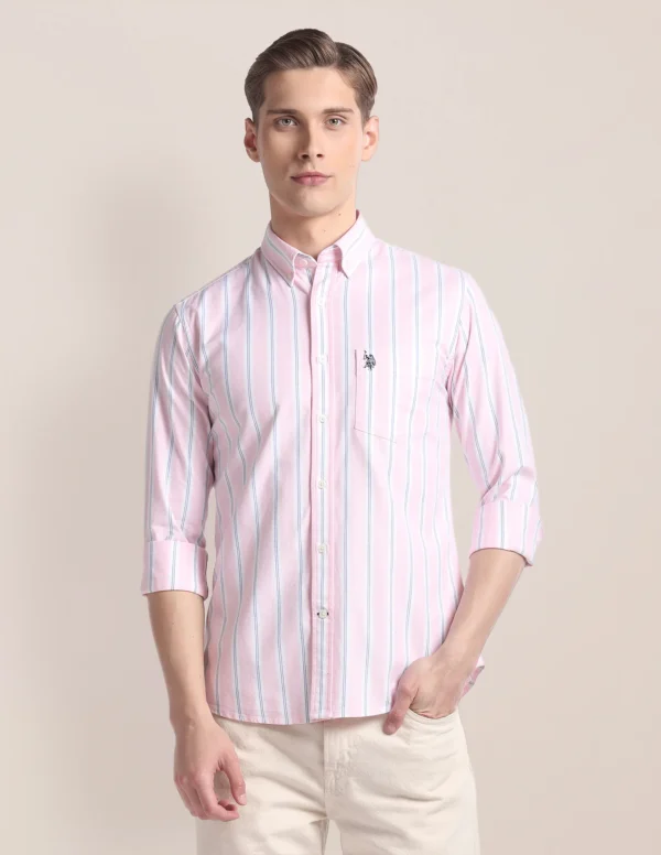 Vertical Stripe Oxford Shirt
