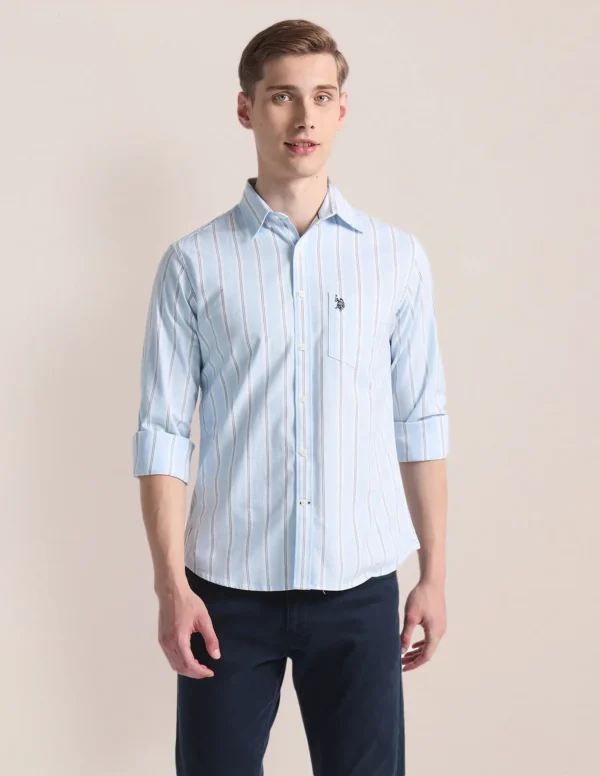 Vertical Stripe Oxford Shirt - Image 2