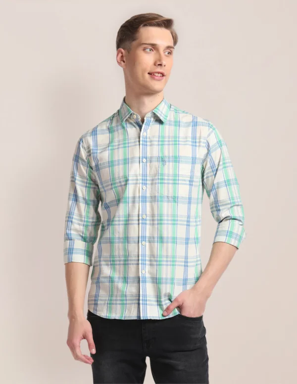 Tartan-check-cotton-shirt
